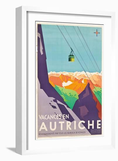 Poster Advertising Vacations in Austria-null-Framed Giclee Print