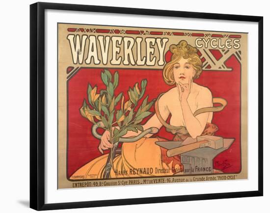 Poster Advertising 'Waverley Cycles', 1898-Alphonse Mucha-Framed Giclee Print