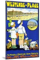 Poster Advertising Westende Beach At Ostende Belgium-null-Mounted Art Print