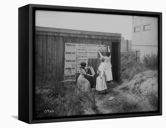 Poster Brigade: Three Women Suffragists in Seattle, WA, 1910-Ashael Curtis-Framed Stretched Canvas