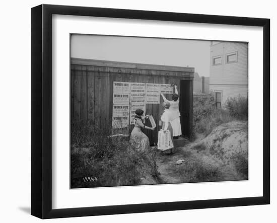 Poster Brigade: Three Women Suffragists in Seattle, WA, 1910-Ashael Curtis-Framed Giclee Print