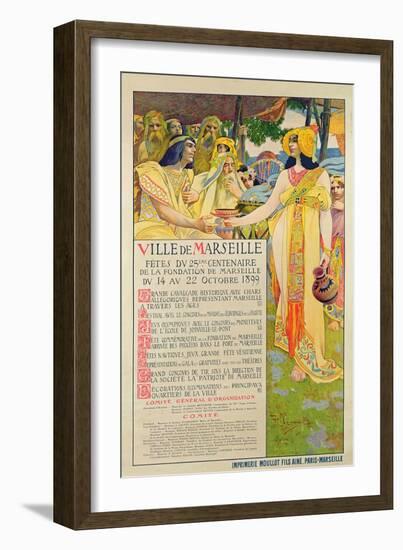 Poster Created for the Commemoration of the Foundation of Marseilles, Engraved by A. Gallice, 1899-David Dellepiane-Framed Giclee Print