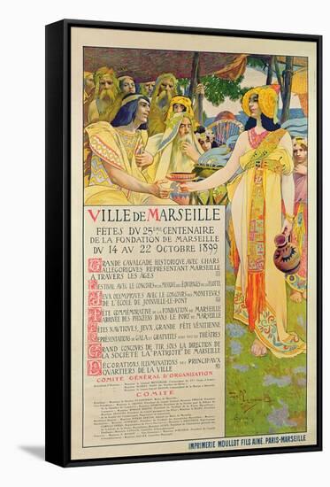 Poster Created for the Commemoration of the Foundation of Marseilles, Engraved by A. Gallice, 1899-David Dellepiane-Framed Stretched Canvas