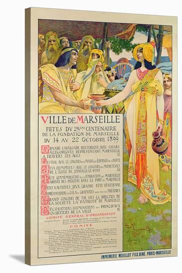 Poster Created for the Commemoration of the Foundation of Marseilles, Engraved by A. Gallice, 1899-David Dellepiane-Stretched Canvas