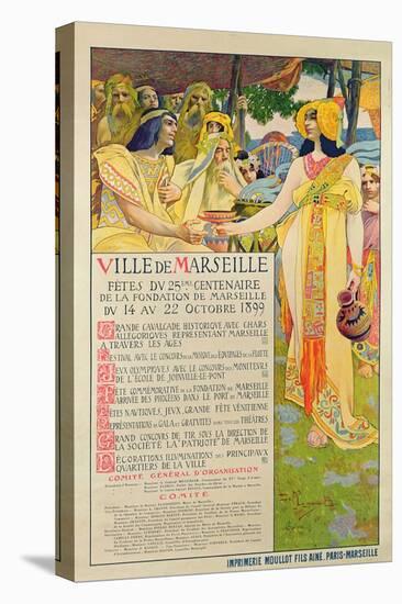 Poster Created for the Commemoration of the Foundation of Marseilles, Engraved by A. Gallice, 1899-David Dellepiane-Stretched Canvas