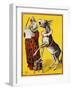 Poster Depicting a Clown and Donkey Singing-null-Framed Giclee Print