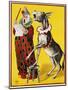 Poster Depicting a Clown and Donkey Singing-null-Mounted Giclee Print