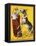 Poster Depicting a Clown and Donkey Singing-null-Framed Stretched Canvas