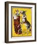 Poster Depicting a Clown and Donkey Singing-null-Framed Giclee Print