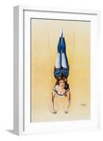 Poster Depicting a Female Acrobat Using Rings-null-Framed Giclee Print