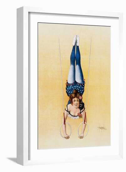 Poster Depicting a Female Acrobat Using Rings-null-Framed Giclee Print