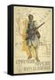 Poster Depicting a French Infantry Soldier, Holding a Rifle. a Map Of Europe Behind Him-null-Framed Stretched Canvas
