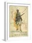 Poster Depicting a French Infantry Soldier, Holding a Rifle. a Map Of Europe Behind Him-null-Framed Giclee Print