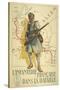 Poster Depicting a French Infantry Soldier, Holding a Rifle. a Map Of Europe Behind Him-null-Stretched Canvas