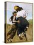 Poster Depicting a Man Helping a Female Cyclist by Willy Sluiter-null-Stretched Canvas