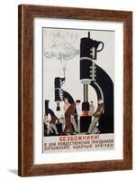 Poster Depicting a Soviet Factory, 1931-null-Framed Giclee Print