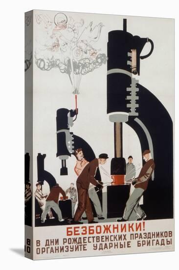 Poster Depicting a Soviet Factory, 1931-null-Stretched Canvas