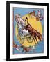 Poster Depicting Clowns and Donkeys-null-Framed Giclee Print