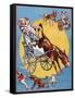 Poster Depicting Clowns and Donkeys-null-Framed Stretched Canvas