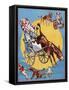 Poster Depicting Clowns and Donkeys-null-Framed Stretched Canvas