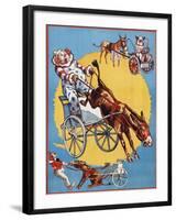 Poster Depicting Clowns and Donkeys-null-Framed Giclee Print