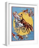 Poster Depicting Clowns and Donkeys-null-Framed Giclee Print