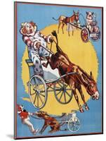 Poster Depicting Clowns and Donkeys-null-Mounted Giclee Print