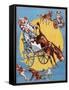 Poster Depicting Clowns and Donkeys-null-Framed Stretched Canvas