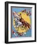 Poster Depicting Clowns and Donkeys-null-Framed Giclee Print