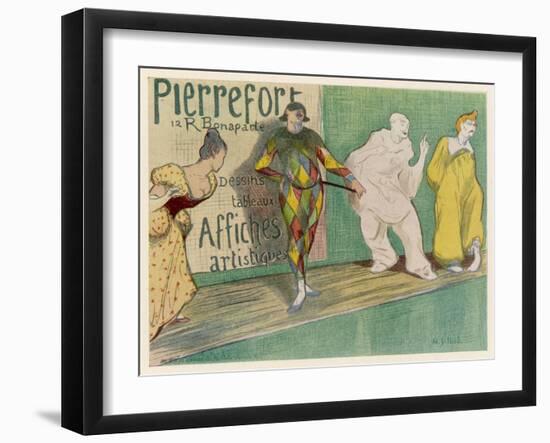 Poster Depicting Entertainers, Singers Commedia del Arte-H.G. Ibels-Framed Art Print