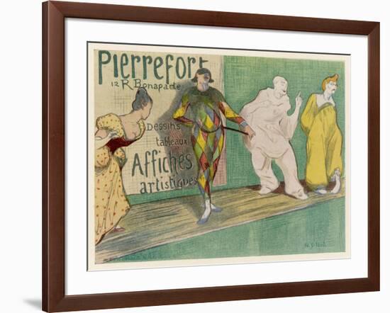 Poster Depicting Entertainers, Singers Commedia del Arte-H.G. Ibels-Framed Art Print