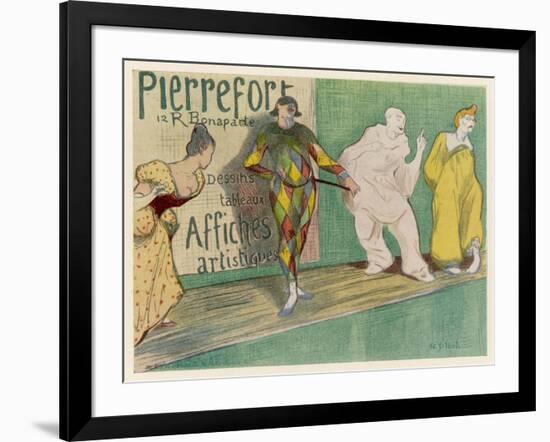 Poster Depicting Entertainers, Singers Commedia del Arte-H.G. Ibels-Framed Art Print