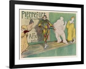 Poster Depicting Entertainers, Singers Commedia del Arte-H.G. Ibels-Framed Art Print