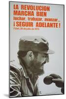 Poster Featuring Fidel Castro, 1975-null-Mounted Giclee Print