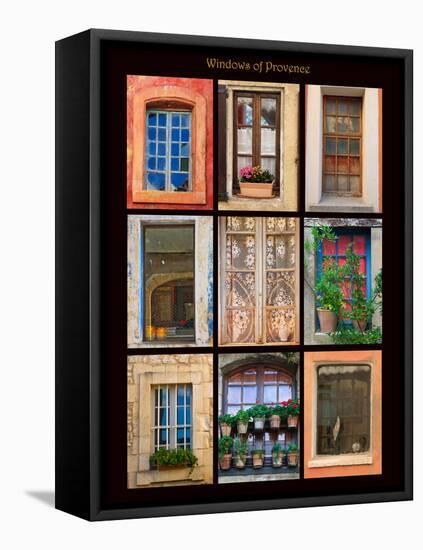 Poster featuring windows shot on buildings throughout towns of Provence, France.-Mallorie Ostrowitz-Framed Stretched Canvas