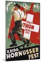 Poster for 1933 "Hornusser Fest" in Thun, Switzerland-null-Mounted Giclee Print