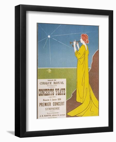 Poster for a Classical Music Concert Starring the Belgian Violinist and Composer Eugene Ysaye-H. Meunier-Framed Photographic Print