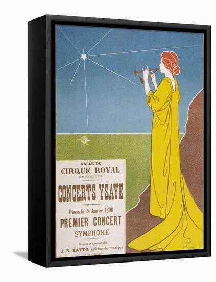 Poster for a Classical Music Concert Starring the Belgian Violinist and Composer Eugene Ysaye-H. Meunier-Framed Stretched Canvas