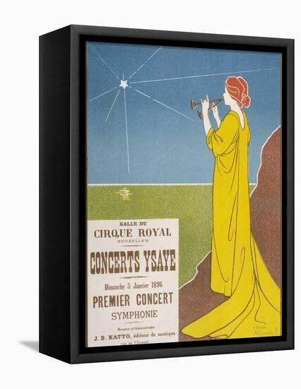 Poster for a Classical Music Concert Starring the Belgian Violinist and Composer Eugene Ysaye-H. Meunier-Framed Stretched Canvas