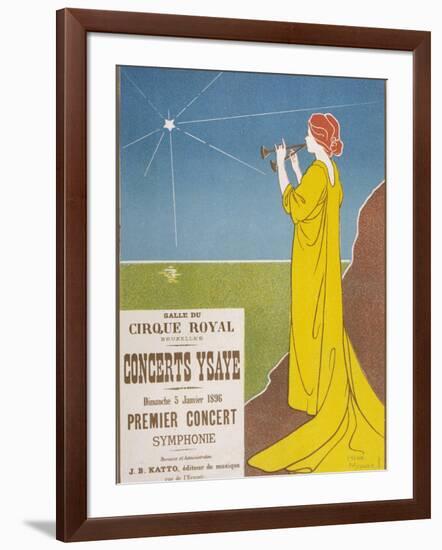 Poster for a Classical Music Concert Starring the Belgian Violinist and Composer Eugene Ysaye-H. Meunier-Framed Photographic Print