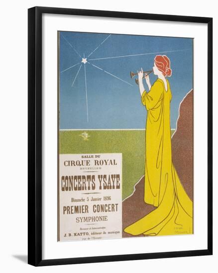 Poster for a Classical Music Concert Starring the Belgian Violinist and Composer Eugene Ysaye-H. Meunier-Framed Photographic Print