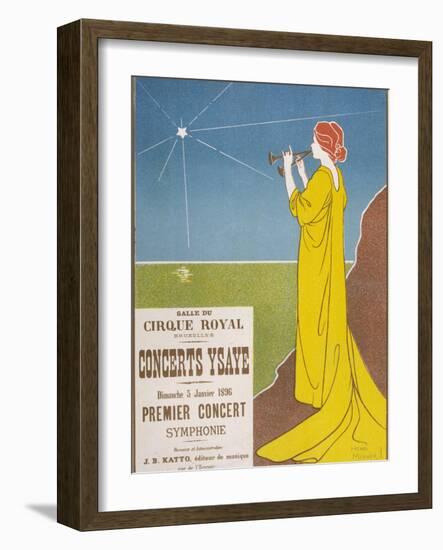 Poster for a Classical Music Concert Starring the Belgian Violinist and Composer Eugene Ysaye-H. Meunier-Framed Photographic Print