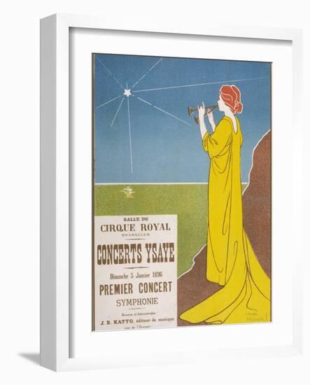 Poster for a Classical Music Concert Starring the Belgian Violinist and Composer Eugene Ysaye-H. Meunier-Framed Photographic Print