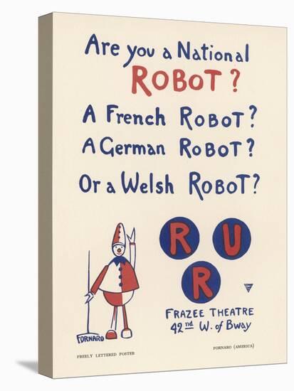 Poster for a New York Production of Capeks Play Rossums Universal Robots-Fornaro-Stretched Canvas