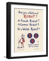 Poster for a New York Production of Capeks Play Rossums Universal Robots-Fornaro-Framed Art Print