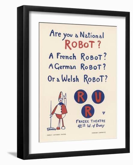 Poster for a New York Production of Capeks Play Rossums Universal Robots-Fornaro-Framed Art Print