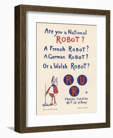 Poster for a New York Production of Capeks Play Rossums Universal Robots-Fornaro-Framed Art Print