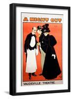 Poster for a Night out at Vaudeville Theatre (Colour Litho)-John Hassall-Framed Giclee Print