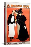 Poster for a Night out at Vaudeville Theatre (Colour Litho)-John Hassall-Stretched Canvas