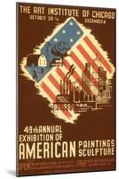 Poster for American Art Exhibition-null-Mounted Art Print